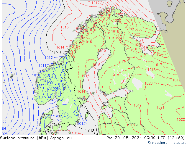 pression de l'air Arpege-eu mer 29.05.2024 00 UTC