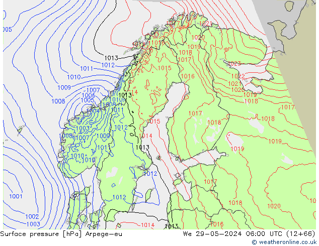 Luchtdruk (Grond) Arpege-eu wo 29.05.2024 06 UTC