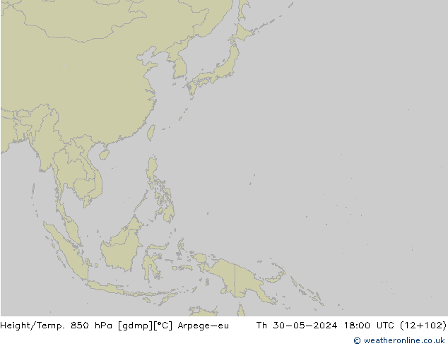 Yükseklik/Sıc. 850 hPa Arpege-eu Per 30.05.2024 18 UTC