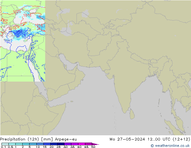 降水量 (12h) Arpege-eu 星期一 27.05.2024 00 UTC