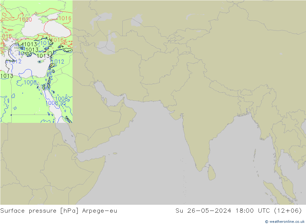 приземное давление Arpege-eu Вс 26.05.2024 18 UTC