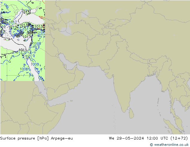 Atmosférický tlak Arpege-eu St 29.05.2024 12 UTC