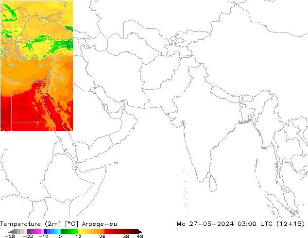 Temperature (2m) Arpege-eu Po 27.05.2024 03 UTC