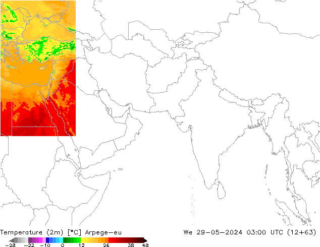 Temperature (2m) Arpege-eu St 29.05.2024 03 UTC