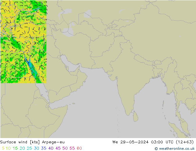 Surface wind Arpege-eu St 29.05.2024 03 UTC