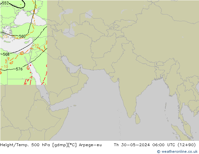 Height/Temp. 500 hPa Arpege-eu gio 30.05.2024 06 UTC