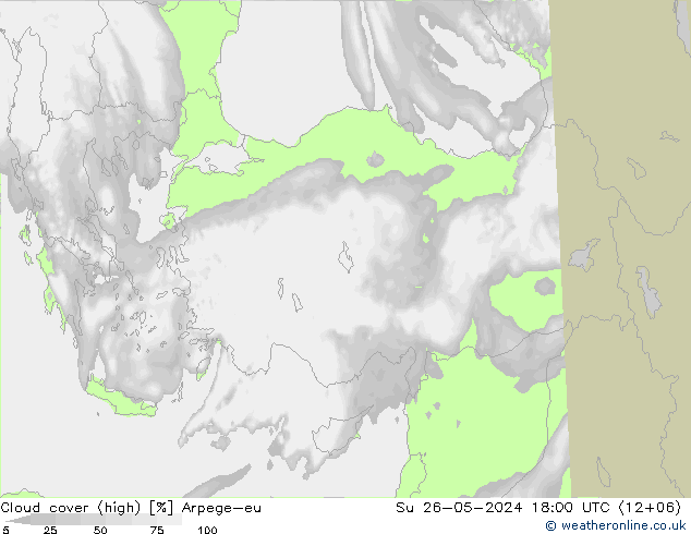Bulutlar (yüksek) Arpege-eu Paz 26.05.2024 18 UTC