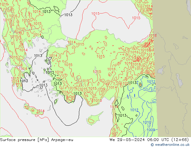 Bodendruck Arpege-eu Mi 29.05.2024 06 UTC