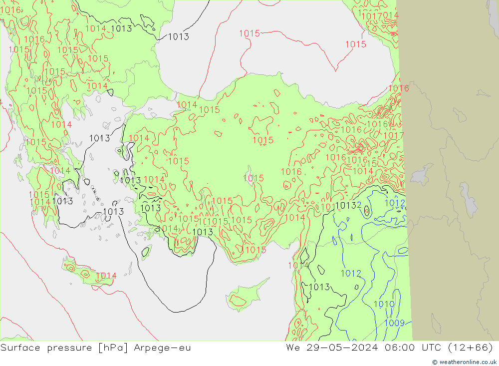 pression de l'air Arpege-eu mer 29.05.2024 06 UTC