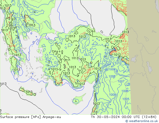 Surface pressure Arpege-eu Th 30.05.2024 00 UTC