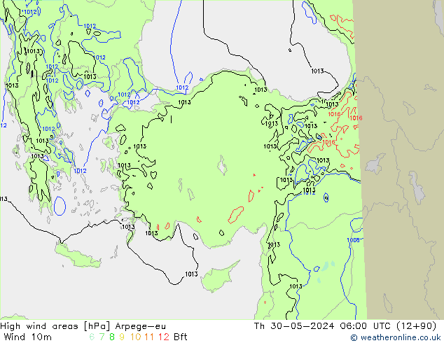 Izotacha Arpege-eu czw. 30.05.2024 06 UTC