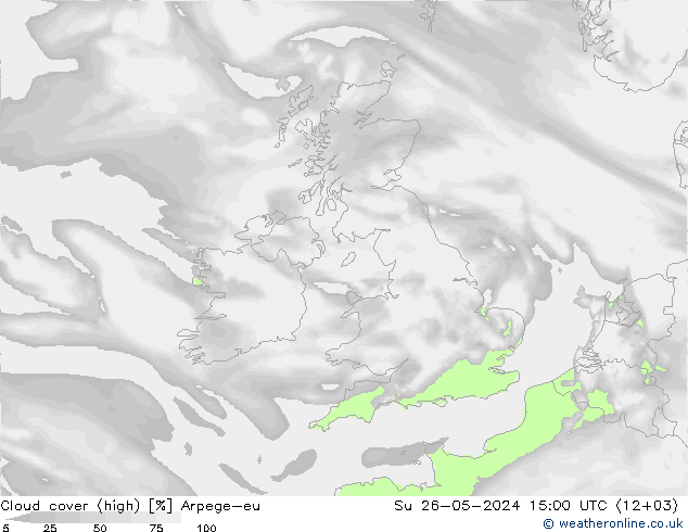 Bulutlar (yüksek) Arpege-eu Paz 26.05.2024 15 UTC