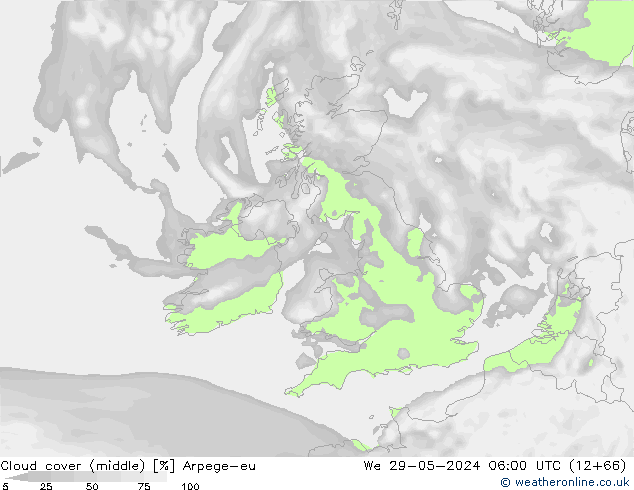 Nubes medias Arpege-eu mié 29.05.2024 06 UTC