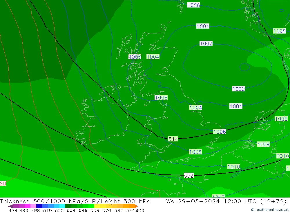 Thck 500-1000hPa Arpege-eu We 29.05.2024 12 UTC