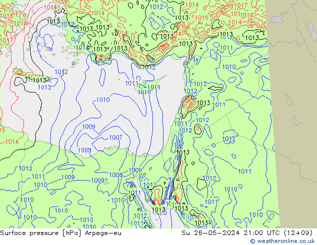 Luchtdruk (Grond) Arpege-eu zo 26.05.2024 21 UTC