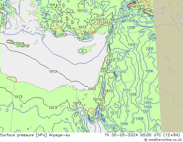 pressão do solo Arpege-eu Qui 30.05.2024 00 UTC