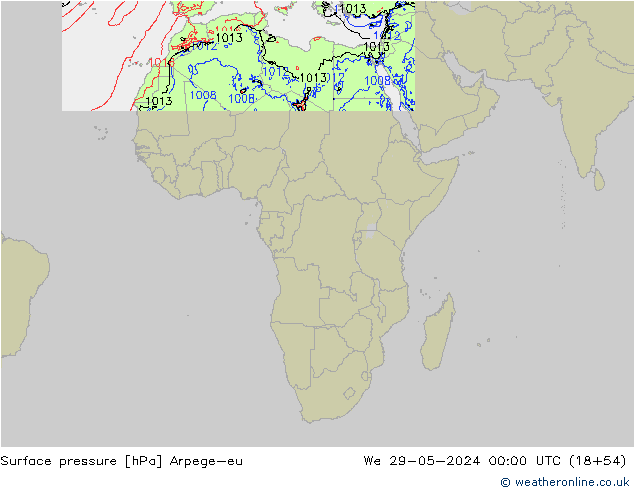 Surface pressure Arpege-eu We 29.05.2024 00 UTC