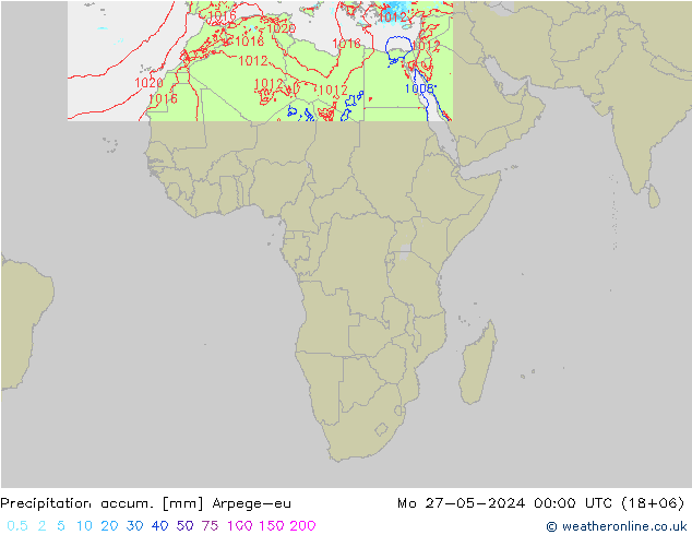 Precipitation accum. Arpege-eu Seg 27.05.2024 00 UTC