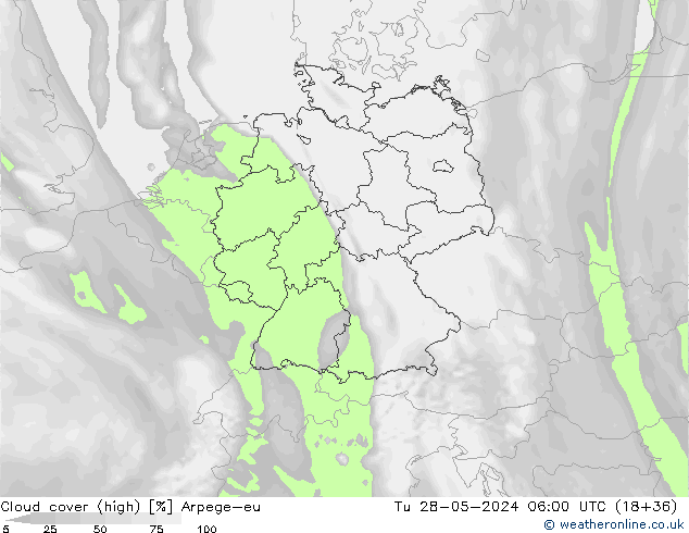 Bulutlar (yüksek) Arpege-eu Sa 28.05.2024 06 UTC