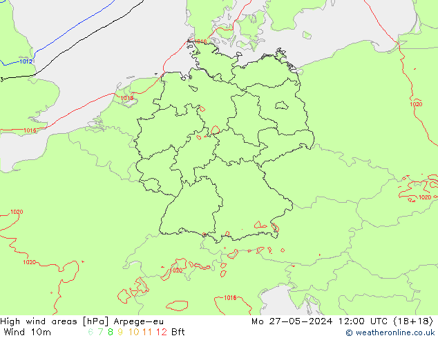 Windvelden Arpege-eu ma 27.05.2024 12 UTC