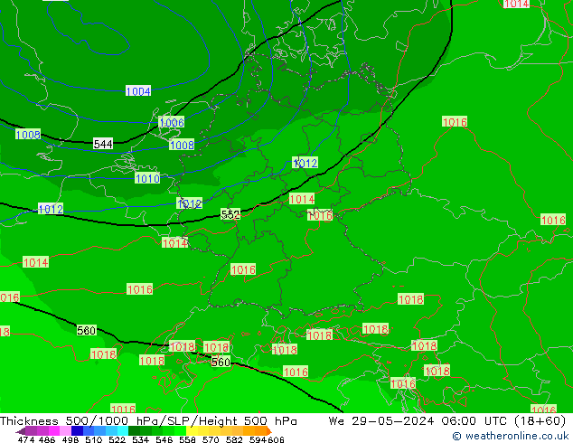 Thck 500-1000hPa Arpege-eu We 29.05.2024 06 UTC