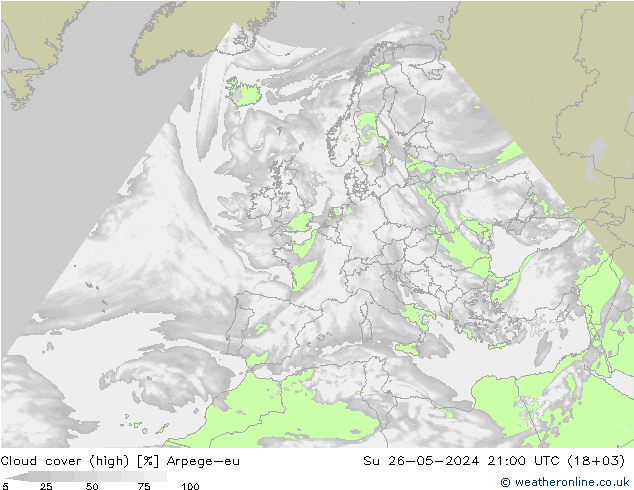 Wolken (hohe) Arpege-eu So 26.05.2024 21 UTC