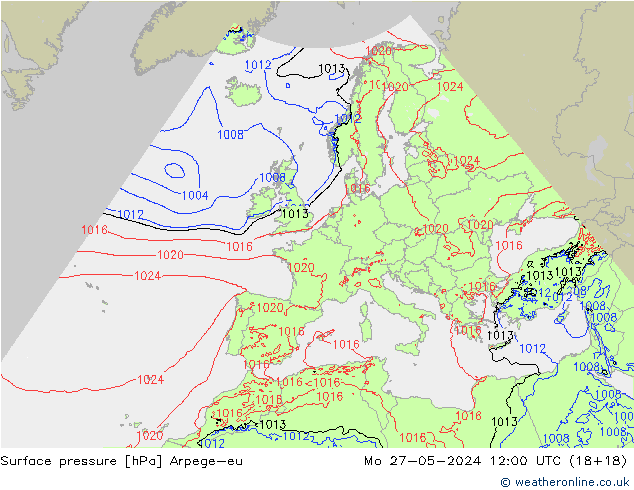 pression de l'air Arpege-eu lun 27.05.2024 12 UTC