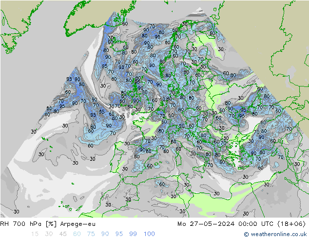 700 hPa Nispi Nem Arpege-eu Pzt 27.05.2024 00 UTC