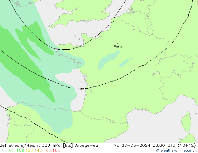 Jet stream Arpege-eu Seg 27.05.2024 06 UTC