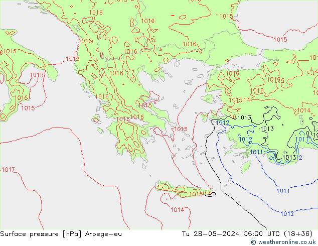 Surface pressure Arpege-eu Tu 28.05.2024 06 UTC