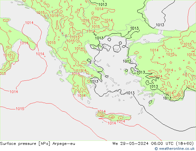 Bodendruck Arpege-eu Mi 29.05.2024 06 UTC