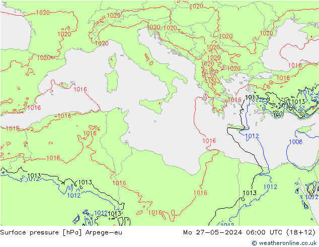 Luchtdruk (Grond) Arpege-eu ma 27.05.2024 06 UTC