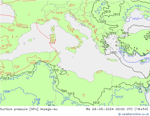 Yer basıncı Arpege-eu Çar 29.05.2024 00 UTC