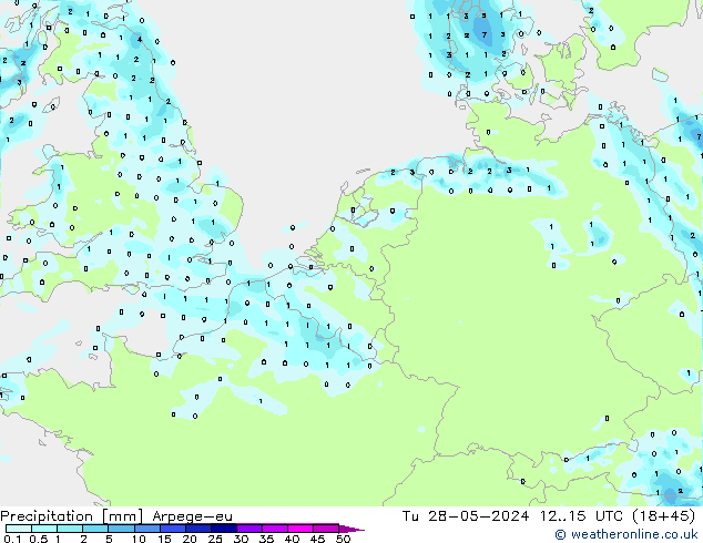 Niederschlag Arpege-eu Di 28.05.2024 15 UTC