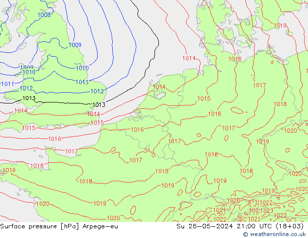 pressão do solo Arpege-eu Dom 26.05.2024 21 UTC