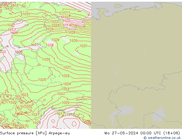 ciśnienie Arpege-eu pon. 27.05.2024 00 UTC
