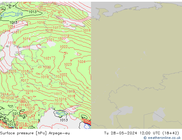 приземное давление Arpege-eu вт 28.05.2024 12 UTC