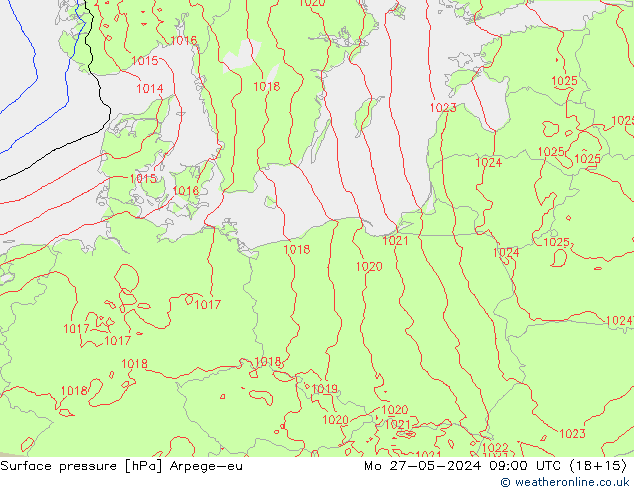 ciśnienie Arpege-eu pon. 27.05.2024 09 UTC