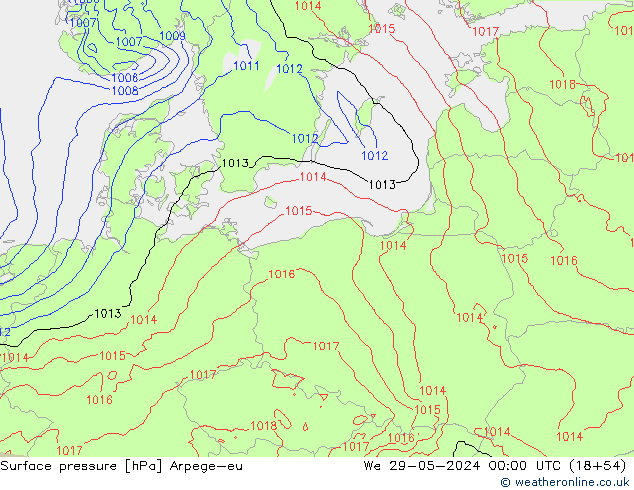 Surface pressure Arpege-eu We 29.05.2024 00 UTC