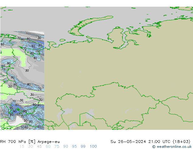 RV 700 hPa Arpege-eu zo 26.05.2024 21 UTC