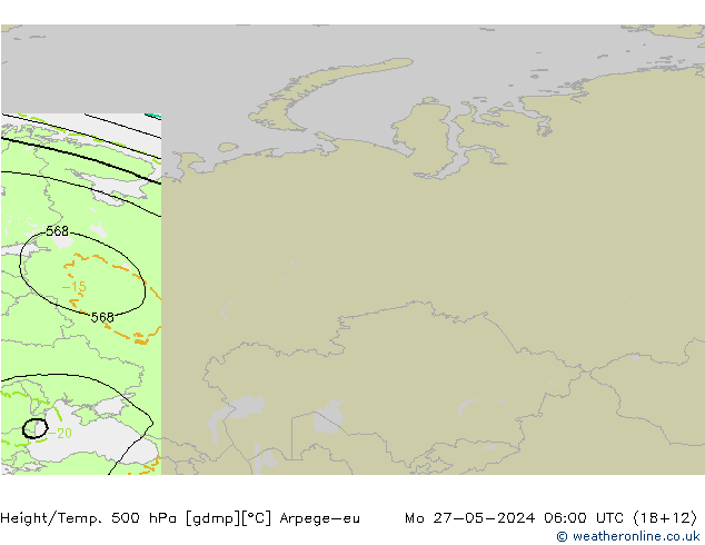 Height/Temp. 500 hPa Arpege-eu lun 27.05.2024 06 UTC