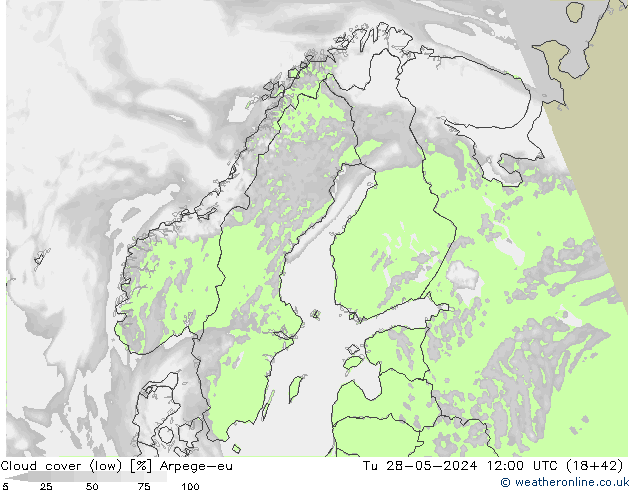 Bulutlar (düşük) Arpege-eu Sa 28.05.2024 12 UTC