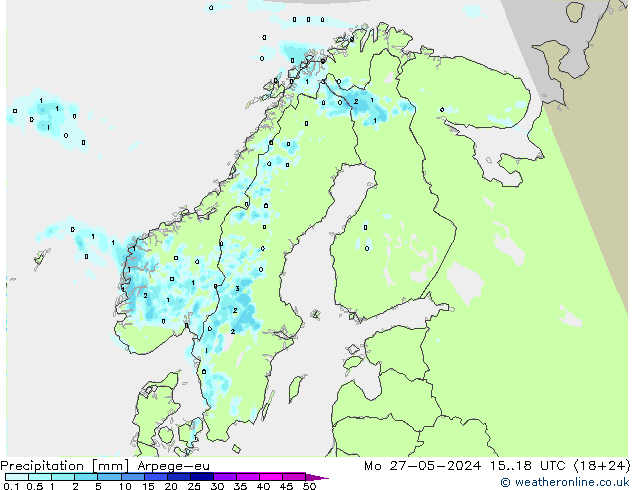 Niederschlag Arpege-eu Mo 27.05.2024 18 UTC