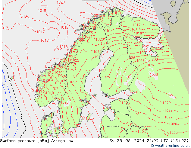 Bodendruck Arpege-eu So 26.05.2024 21 UTC