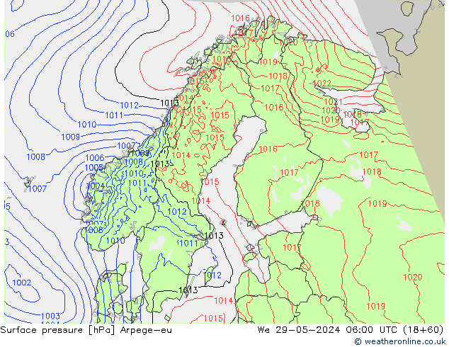 pression de l'air Arpege-eu mer 29.05.2024 06 UTC