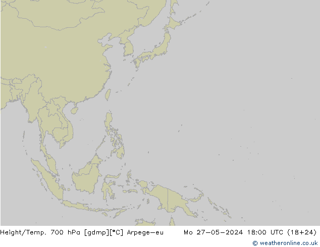 Geop./Temp. 700 hPa Arpege-eu lun 27.05.2024 18 UTC