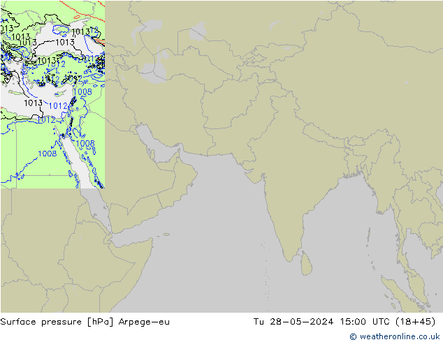 Pressione al suolo Arpege-eu mar 28.05.2024 15 UTC