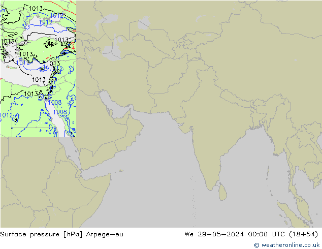 Atmosférický tlak Arpege-eu St 29.05.2024 00 UTC