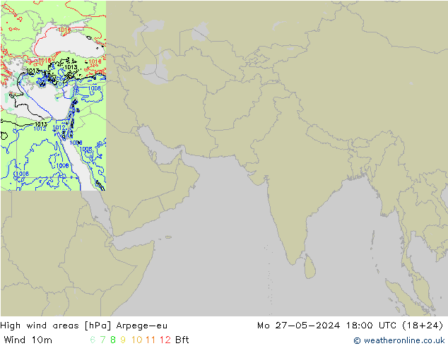 High wind areas Arpege-eu Mo 27.05.2024 18 UTC