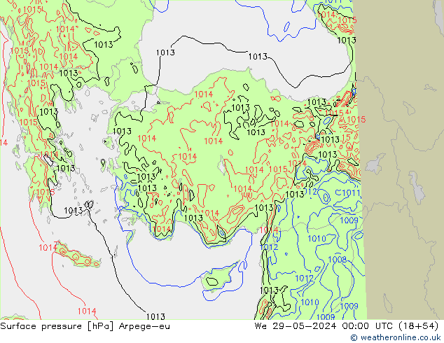 Luchtdruk (Grond) Arpege-eu wo 29.05.2024 00 UTC